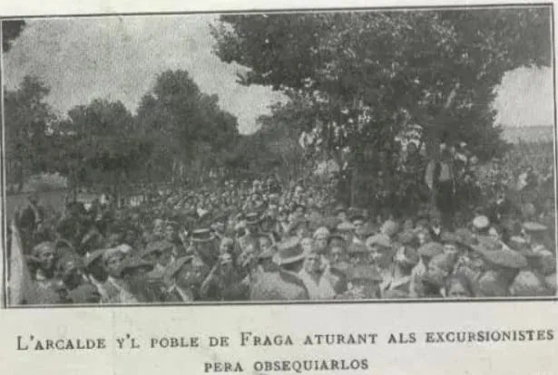 L'alcalde i el poble de Fraga aturen els automobilistes catalans de la cursa Barcelona-Madrid del 1906 per obsequiar-los