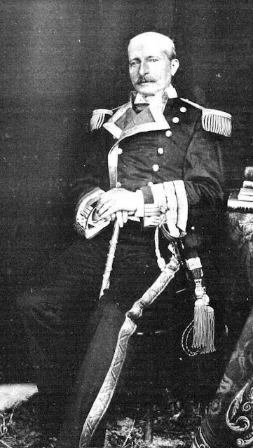 The Count of Villamar in full-dress military uniform with epaulettes and sabre