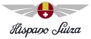 Logotip d'Hispano Suiza amb les ales i l'escut amb la creu suïssa